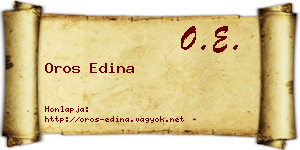 Oros Edina névjegykártya